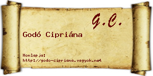Godó Cipriána névjegykártya